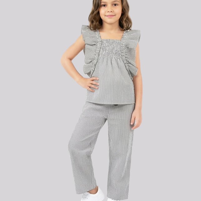 Girl's Striped Wide-Leg Pant