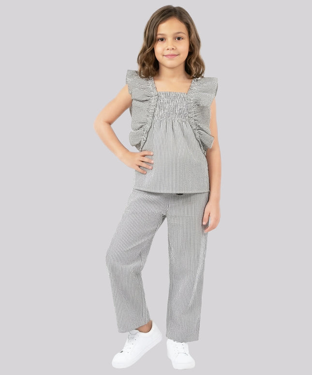 Girl's Striped Wide-Leg Pant