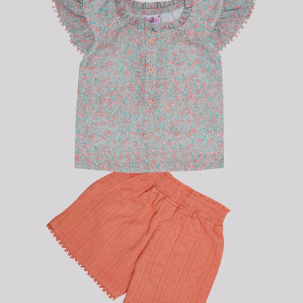 Baby Girl’S All Over Printed Top & Shorts Set – image 2