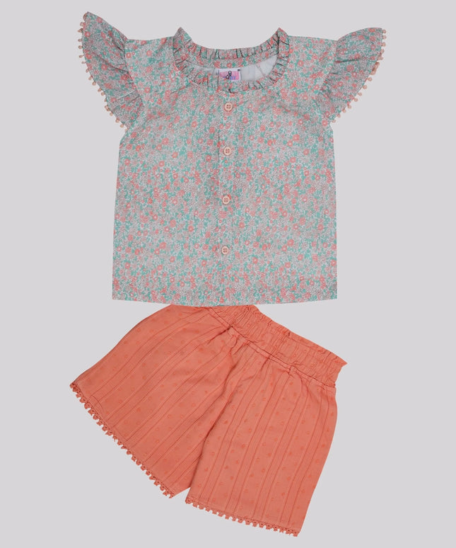 Baby Girl’S All Over Printed Top & Shorts Set – image 2