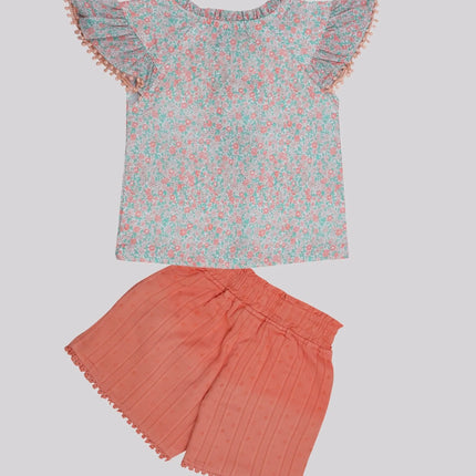 Baby Girl’S All Over Printed Top & Shorts Set – image 3