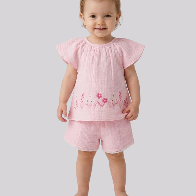 Baby Girl's Top & Shorts Set