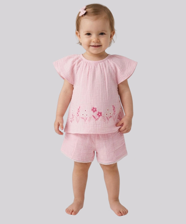 Baby Girl's Top & Shorts Set