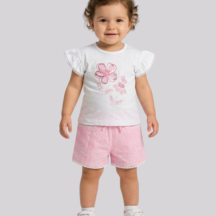 Baby Girl's Top & Shorts Set