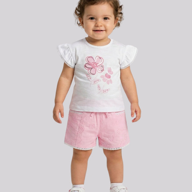 Baby Girl's Top & Shorts Set