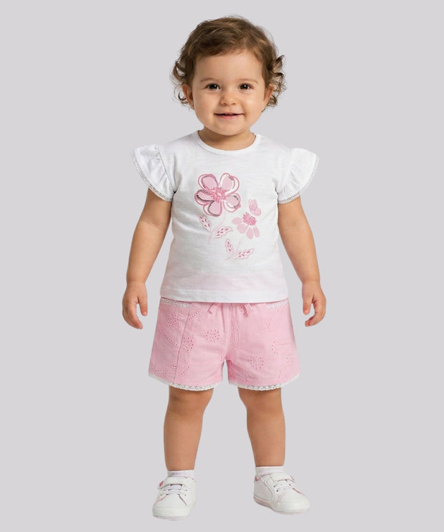 Baby Girl's Top & Shorts Set