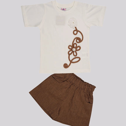 Baby Girl’S Embroidered Top & Shorts Set – image 3
