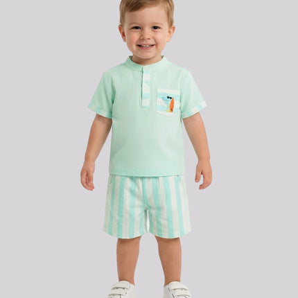 Baby Boy's Kurta Shirt & Short Set
