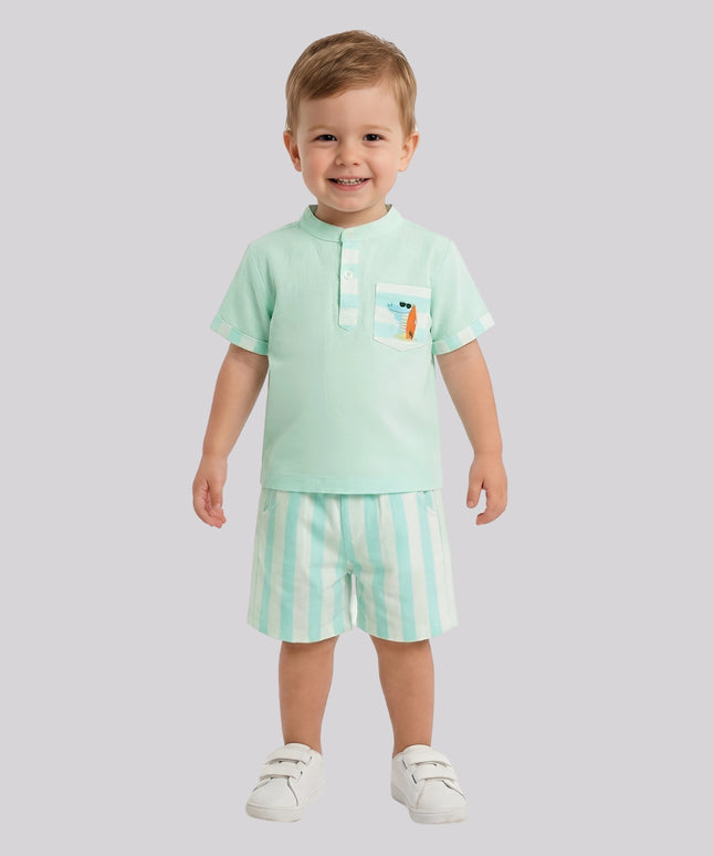 Baby Boy's Kurta Shirt & Short Set
