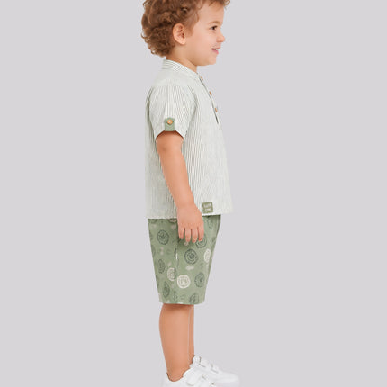 Baby Boy's Kurta Shirt & Short Set – image 3