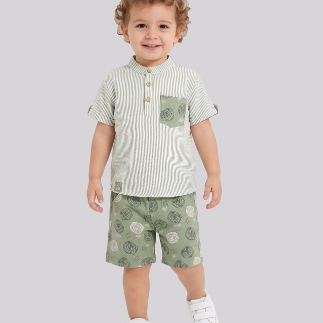Baby Boy's Kurta Shirt & Short Set