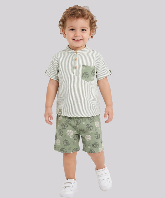 Baby Boy's Kurta Shirt & Short Set