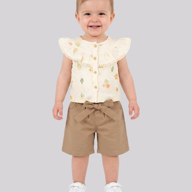 Baby Girl's Top & Shorts Set