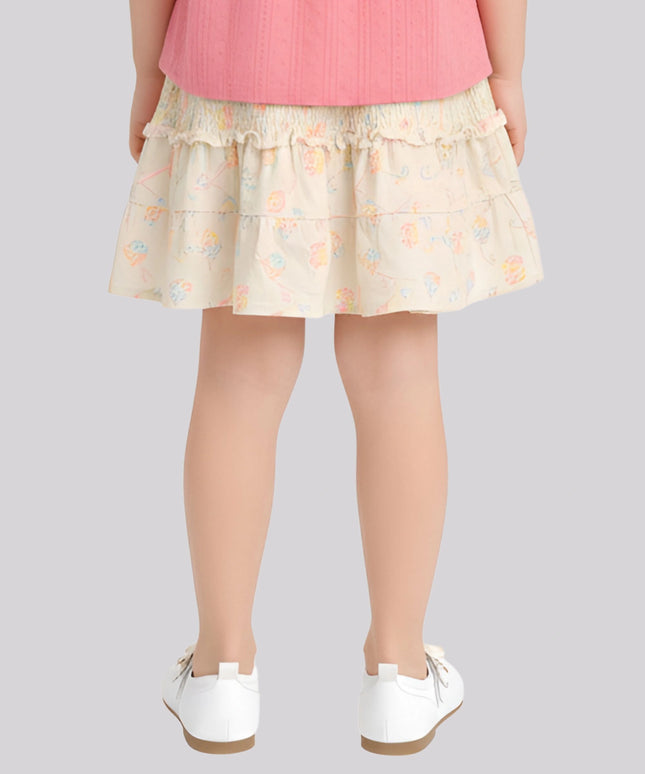 Girl’S All Over Printed Smocked Skirt – image 2