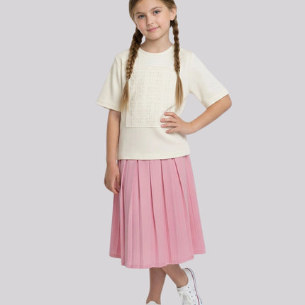 Girl's Pleated Long Skirt