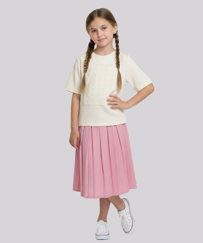 Girl's Pleated Long Skirt