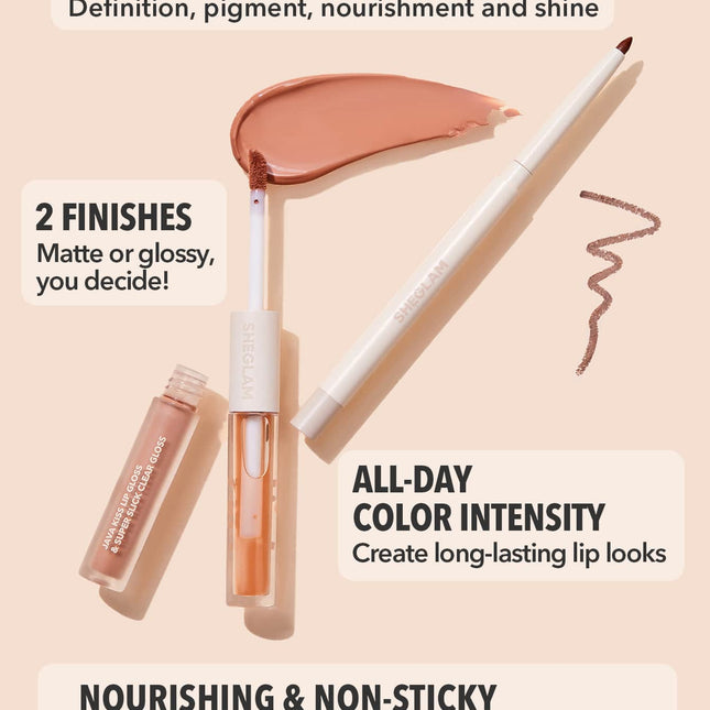 Sheglam Soft 90's Glam Lip Liner and Lip Duo Set-xpressionsstyle