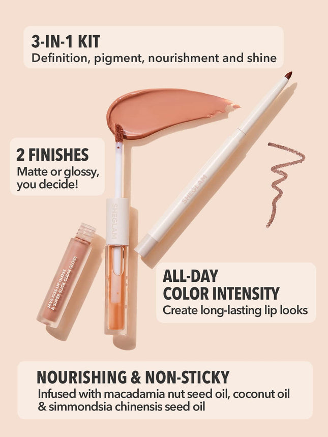 Sheglam Soft 90's Glam Lip Liner and Lip Duo Set-xpressionsstyle