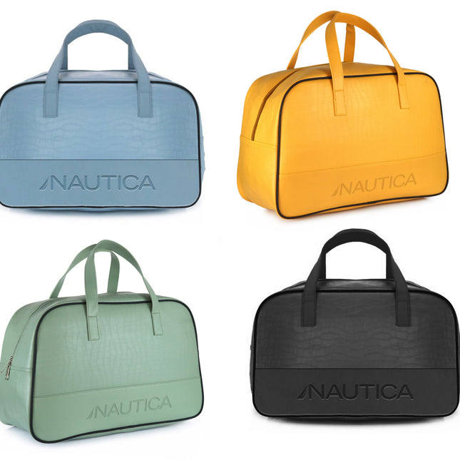 Nautica Croco Textured Leatherette Unisex Duffel Bag-xpressionsstyle