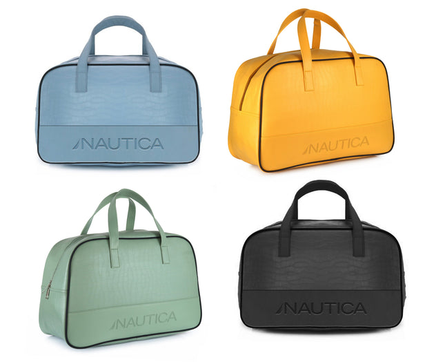 Nautica Croco Textured Leatherette Unisex Duffel Bag-xpressionsstyle