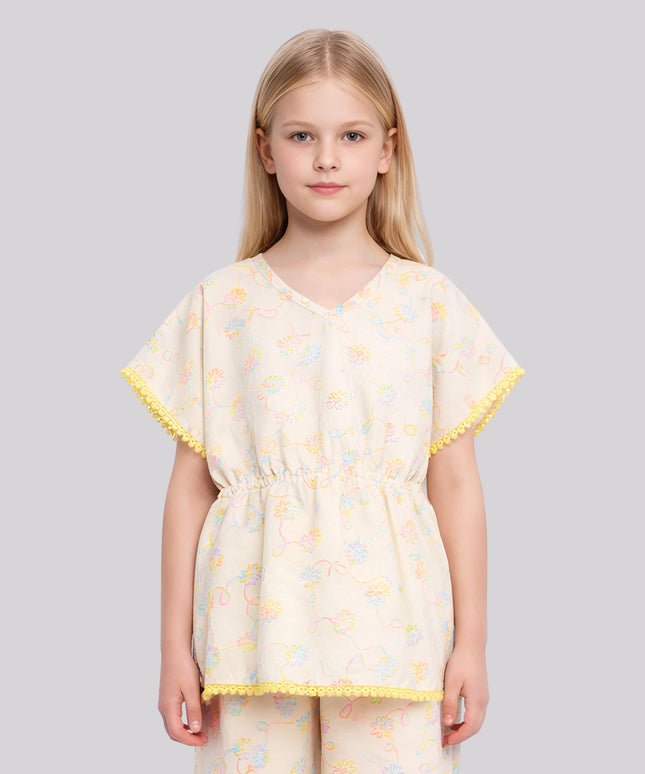 Girl's All Over Printed Kaftan Top at impulse