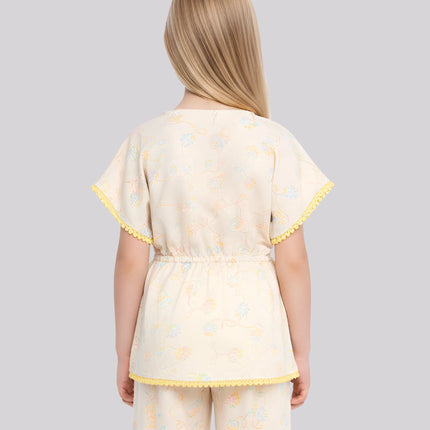 Girl's All Over Printed Kaftan Top – image 2