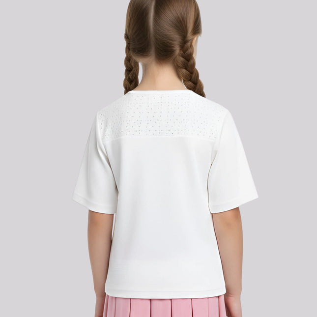 Girl's Casual Waffle Tee – image 2