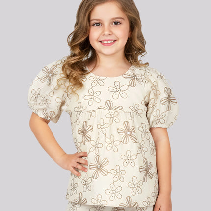 Girl's All Over Embroidered Top