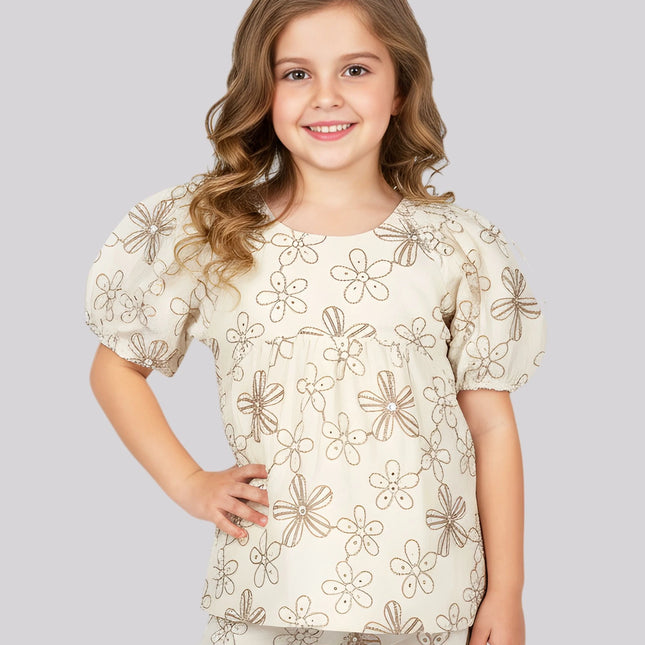 Girl's All Over Embroidered Top