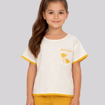 Girl's Casual Up-Down Hem Top