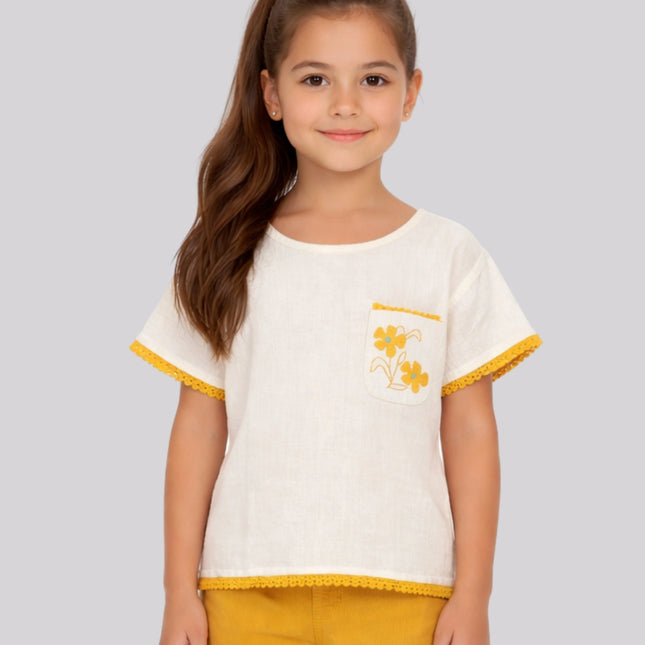 Girl's Casual Up-Down Hem Top