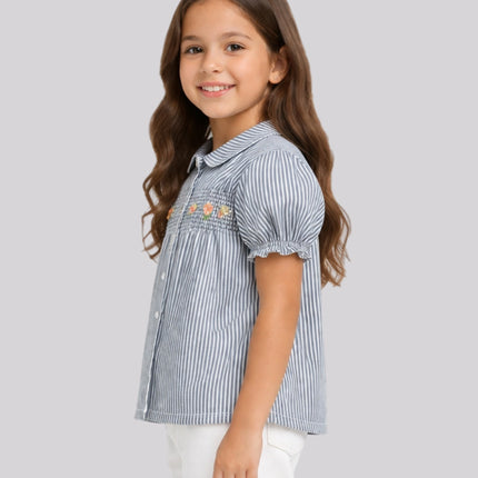 Girl's Striped Casual Shirt – image 2