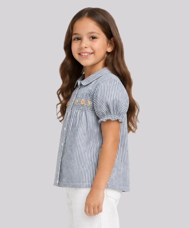 Girl's Striped Casual Shirt – image 2