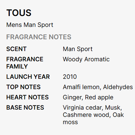 Tous Man Sport Eau De Toilette 100ml