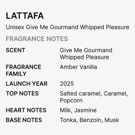 Lattafa Give Me Gourmand Whipped Pleasure Eau De Parfum for Unisex 75ml