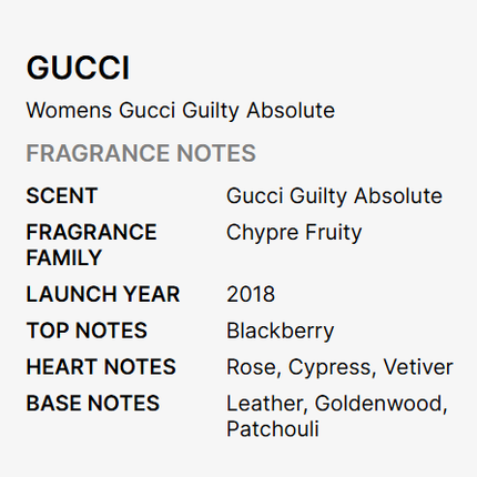 Gucci Guilty Absolute Pour Femme Eau De Parfum 50ml