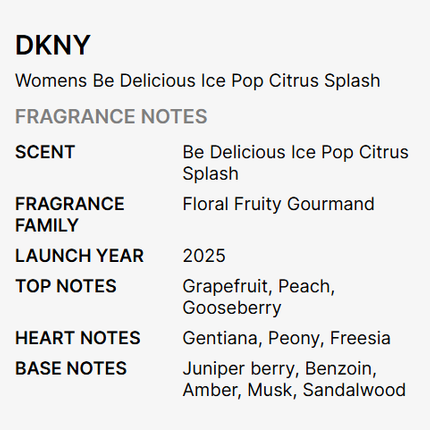 DKNY Be Delicious Ice Pop Citrus Splash Eau De Parfum for Women 50ml