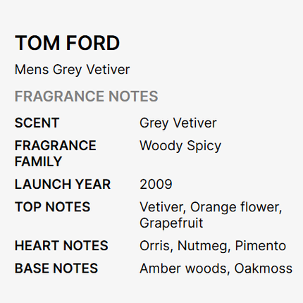 Tom Ford Grey Vetiver for Men EDP 100ml