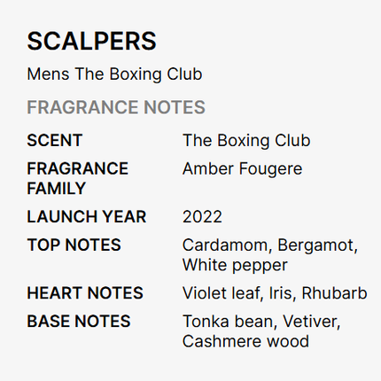 Scalpers Boxing Club Eau De Parfum for Men 125ml