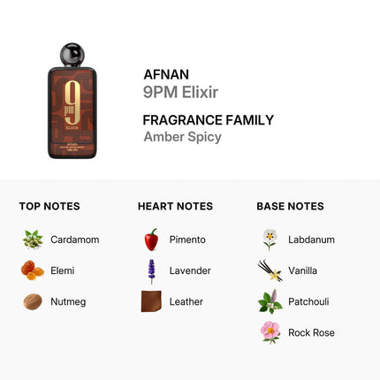 Afnan 9PM Elixir Parfum for Unisex 100ml