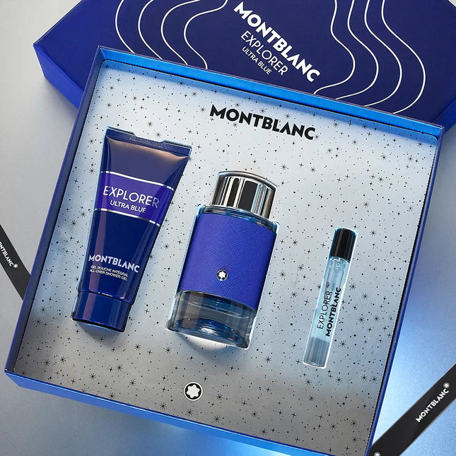 Mont Blanc For Men Explorer Ultra Blue 3 Pieces Gift Set EDP 100ml-Impulse Warehouse UAE